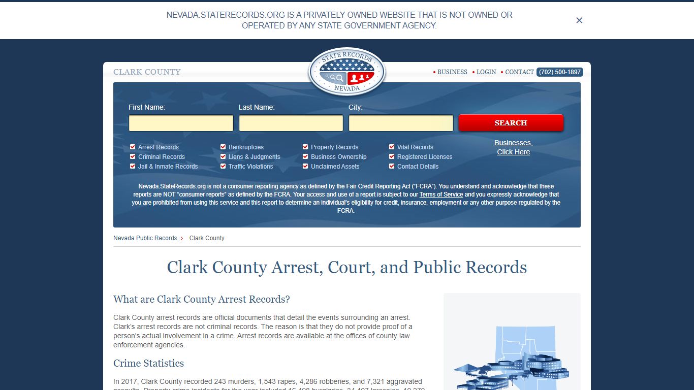 Clark County Arrest, Court, and Public Records